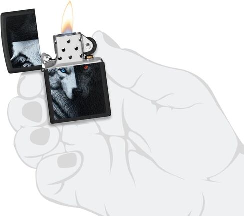 Zippo Moonlight Wolf Design 540 أخف جيب كروم in Kuwait