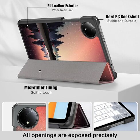 Case Compatible with Xiaomi Redmi Pad SE 8.7 inch 2024,Lightweight Trifold Stand Folio Slim Smart Cover,Black in Kuwait