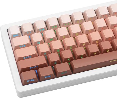 136 Keys Gradient Grey Shine Through Keycaps, Custom Double Shot PBT Keycaps, Side Print Cherry Profile Keycap Set for 61/64/68/84/87/96/98/100/104/108 ANSI/ISO Layout Mechanical Keyboard in Kuwait