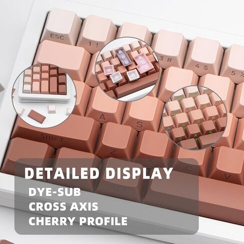136 Keys Gradient Grey Shine Through Keycaps, Custom Double Shot PBT Keycaps, Side Print Cherry Profile Keycap Set for 61/64/68/84/87/96/98/100/104/108 ANSI/ISO Layout Mechanical Keyboard in Kuwait