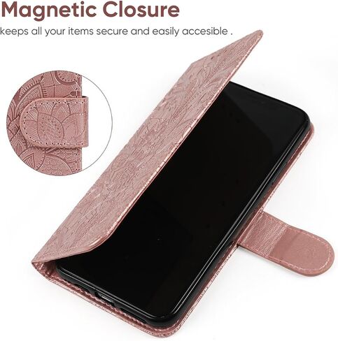 Case for Galaxy S8 Case, Samsung S8 SM-G950U Wallet Case with Tempered Glass Screen Protector, Lace Flower PU Leather Flip Credit Card Holder Phone Cover for Samsung Galaxy S8 Green in Kuwait