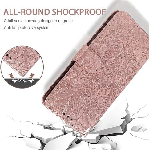 Case for Galaxy S8 Case, Samsung S8 SM-G950U Wallet Case with Tempered Glass Screen Protector, Lace Flower PU Leather Flip Credit Card Holder Phone Cover for Samsung Galaxy S8 Green in Kuwait