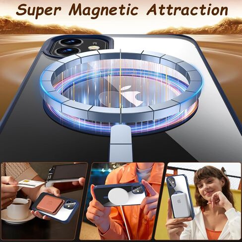 BESINPO Magnetic Case for iPhone 11 Case with Built-in Screen Protector, [Compatible with MagSafe] 360 Full-Body Shockproof Protective Phone Cover for iPhone 11 Phone Case 6.1 inch, Black in Kuwait