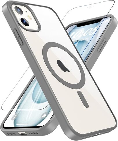 BESINPO Magnetic Case for iPhone 11 Case with Built-in Screen Protector, [Compatible with MagSafe] 360 Full-Body Shockproof Protective Phone Cover for iPhone 11 Phone Case 6.1 inch, Black in Kuwait