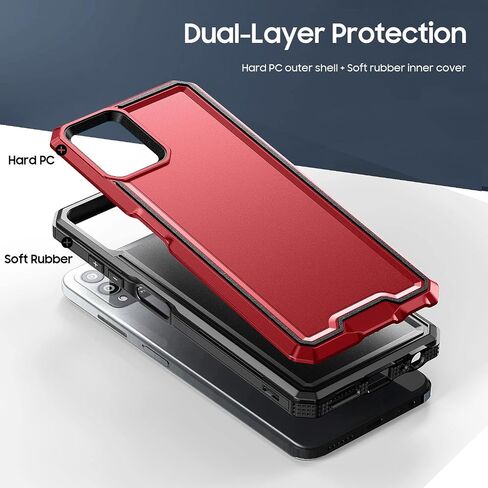 for REVVL 6 Pro 5G / REVVL 6X Pro 5G Case, with Screen Protector, Military Grade Drop Proof Dual Layer Heavy Duty Rugged Protective Phone Shell (Black) in Kuwait
