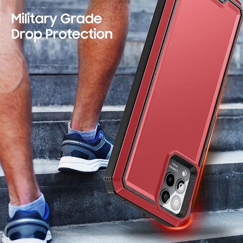 for REVVL 6 Pro 5G / REVVL 6X Pro 5G Case, with Screen Protector, Military Grade Drop Proof Dual Layer Heavy Duty Rugged Protective Phone Shell (Black) in Kuwait