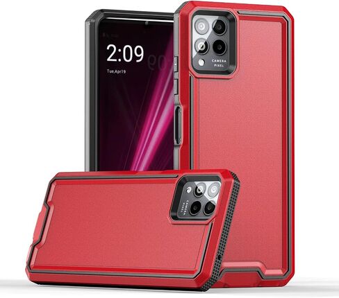 for REVVL 6 Pro 5G / REVVL 6X Pro 5G Case, with Screen Protector, Military Grade Drop Proof Dual Layer Heavy Duty Rugged Protective Phone Shell (Black) in Kuwait