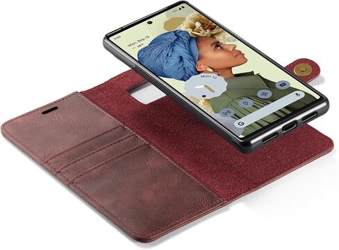 علبة الهاتف ASUWISH لـ Google Pixel 6 Pro Wallet Wallet Magnetic Detachable Cover مع حامي الشاشة الزجاجية المقسى ، حامل بطاقة Pixel6Pro Pixel6 in Kuwait