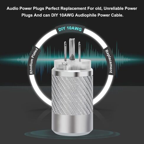Monosaudio Audio Power Power Black Carbon Carbon Fiber Shellenum Aluminium Shell 10A/250V 15A/125V Power Connector Brass IEC320 C13 CONCERCETION DIY AUDIOPHILE POWER CORD CABLE in Kuwait