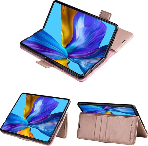 حالة محفظة Monasay متوافقة مع Galaxy Z Fold 4 5G مع حامل القلم S ، غطاء هاتف خلوي جلدي FLIP مع حامل بطاقة ائتمان RFID ، بني in Kuwait