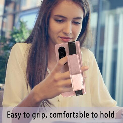 حالة محفظة Monasay متوافقة مع Galaxy Z Fold 4 5G مع حامل القلم S ، غطاء هاتف خلوي جلدي FLIP مع حامل بطاقة ائتمان RFID ، بني in Kuwait