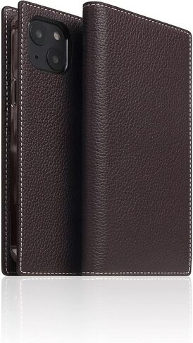 SLG D8 CALLE GRAIN LEATHE WALLET CASE لـ iPhone 13 Pro - نمط مذكرات مصنوع يدويًا مع حاملي البطاقات وجيب نقدي جانبي ، ومربع هدايا متضمن (etoffe cream) in Kuwait