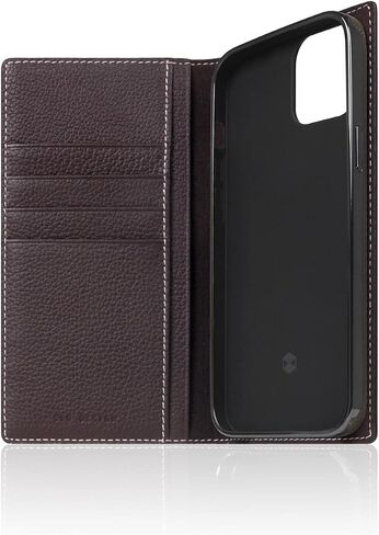 SLG D8 CALLE GRAIN LEATHE WALLET CASE لـ iPhone 13 Pro - نمط مذكرات مصنوع يدويًا مع حاملي البطاقات وجيب نقدي جانبي ، ومربع هدايا متضمن (etoffe cream) in Kuwait