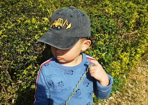 Excavator Toddler Baseball Hat, Embroidery Adjustable Kids Baseball Hat, Toddler Boy Hat Big Brother Gift Age 2-8 in Kuwait