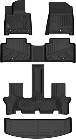 Binmotor-Floor Mats & Cargo Liner for 2024 2025 Hyundai Santa Fe Hybrid, All Weather Mats for Santa Fe Hybrid, Car Mats for Santa Fe Hybrid Rubber Liners Trunk Mat Santa Fe Hybrid Accessories in Saudi Arabia