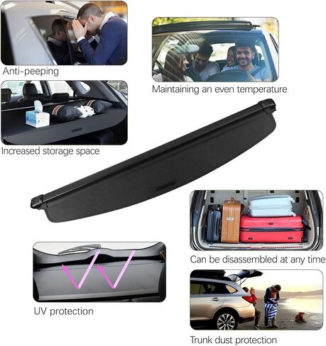 Cargo Cover for Subaru Crosstrek Trunk Cover - Tesmirror Retractable Cargo Cover for 2024 Subaru Crosstrek Accessories Rear Trunk Security Shade Privacy Security Shield Shade in Saudi Arabia