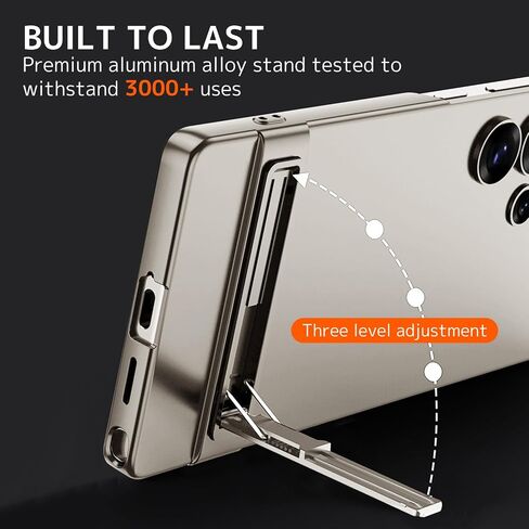 NINKI for Samsung Galaxy S25 Ultra Case Slim with Kickstand,3-Way Stand Case for Samsung S25 Ultra Case S25 Ultra Cases Protective Cover Thin Case for Galaxy S25 Ultra Phone Case for Men Black in Kuwait