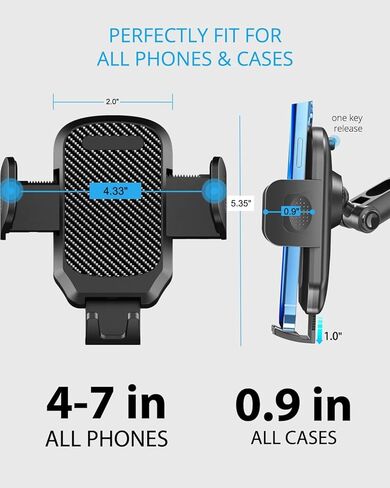 Upgrade Rear View Mirror Phone Holder Mount for Car, Aluminum Multi-Directional metal arms and 360-degree Rotatable Retractable, Essentials Accessories Compatible with iphone android - silvery white in Kuwait