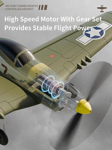 RC طائرة 3 قنوات P51 طائرة التحكم عن بعد موستانج ألعاب مقاتلة، 2.4 جيجا هرتز Smart Gyro Stabilizer RTF طائرة شراعية مع بطاريتين، سهلة الطيران للبالغين والأطفال المبتدئين والأولاد in Kuwait