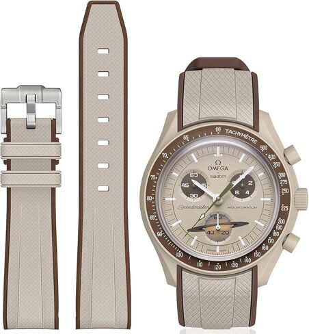 Bands for Moonswatch Watch,Curved No Gap Soft Silicone Strap for Omega X Swatch Moonswatch Speedmaster 20mm Watch,Swatch Omega Moonswatch Speedmaster Watch Replacement Strap Men Women in Kuwait