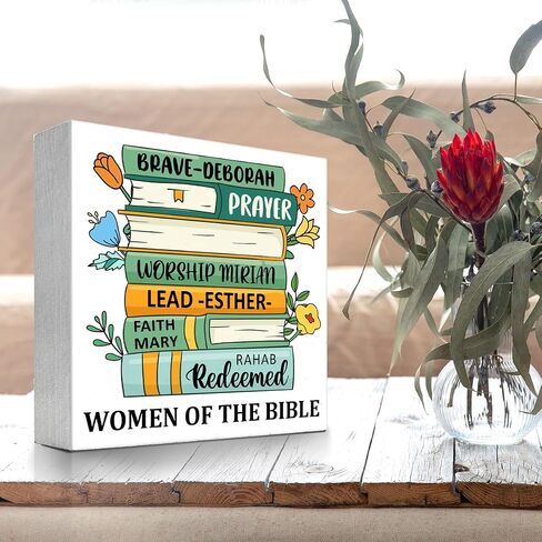 Bible Verse Wood Sign Desk Decor,God is Good Christian Wood Block Signs,Religious Wood Plaque Signs Decor,Scripture Decor for Desk Shelf Tabletop Decoration Home Office in Saudi Arabia