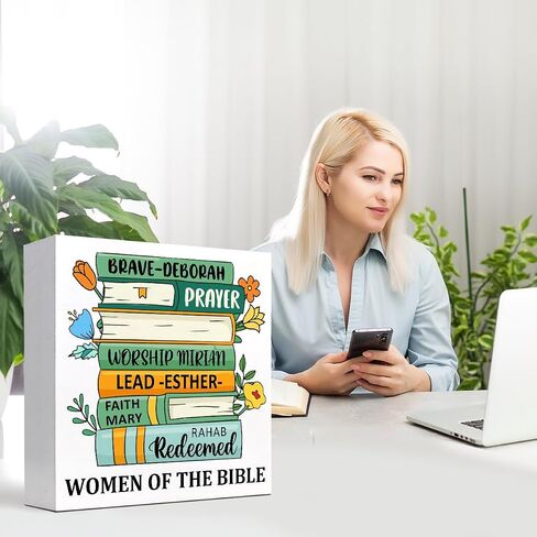 Bible Verse Wood Sign Desk Decor,God is Good Christian Wood Block Signs,Religious Wood Plaque Signs Decor,Scripture Decor for Desk Shelf Tabletop Decoration Home Office in Saudi Arabia