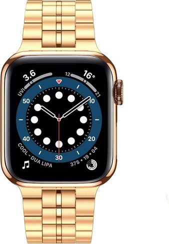 FITLINK ULTRA TRIP TRIP FESTER STELL STRAP FOR Apple Watch 38/41/41/42/44/45 مم ، شريط سوار بديل متوافق مع سلسلة Apple Watch 7/6/5/3/2/2/1/SE (38/40 /41 ملم ، فضية/روز -3) in Kuwait