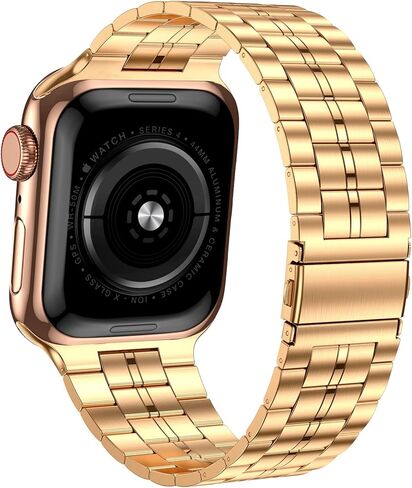 FITLINK ULTRA TRIP TRIP FESTER STELL STRAP FOR Apple Watch 38/41/41/42/44/45 مم ، شريط سوار بديل متوافق مع سلسلة Apple Watch 7/6/5/3/2/2/1/SE (38/40 /41 ملم ، فضية/روز -3) in Kuwait