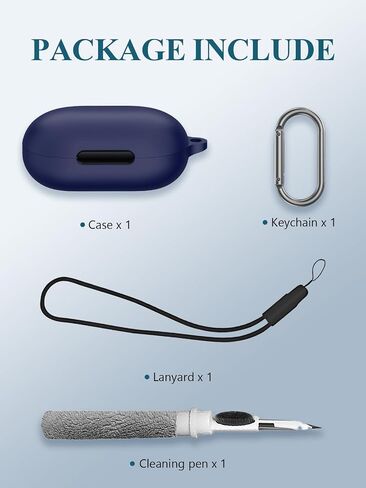 Case for Soundcore by Anker Space A40 Adaptive Active Noise Cancelling Wireless Earbuds, WUNIAK Soft Silicone Protective Portable Scratch Shock with Cleaner Kit & Carabiner & Lanyard,RED in Kuwait