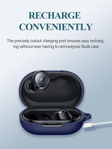 Case for Soundcore by Anker Space A40 Adaptive Active Noise Cancelling Wireless Earbuds, WUNIAK Soft Silicone Protective Portable Scratch Shock with Cleaner Kit & Carabiner & Lanyard,RED in Kuwait