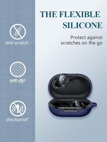 Case for Soundcore by Anker Space A40 Adaptive Active Noise Cancelling Wireless Earbuds, WUNIAK Soft Silicone Protective Portable Scratch Shock with Cleaner Kit & Carabiner & Lanyard,RED in Kuwait