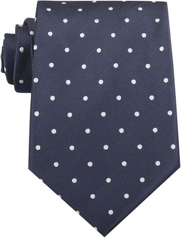 OTAA Navy Blue Tie with Red Polka Dots Casual Ties for Men - Perfect Neck Tie for Groomsmen Wedding Ties or Formal Occasions - Ideal Gifts for Him in Kuwait