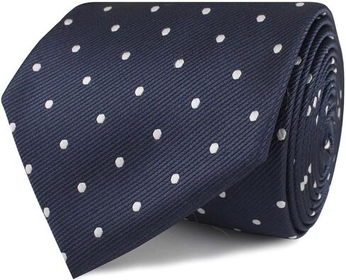 OTAA Navy Blue Tie with Red Polka Dots Casual Ties for Men - Perfect Neck Tie for Groomsmen Wedding Ties or Formal Occasions - Ideal Gifts for Him in Kuwait