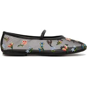 Mesh Ballet Flats for Women Embroidered Floral Mary Jane Flats Comfortable Casual Daily Dress Ballerina Shoes in Kuwait