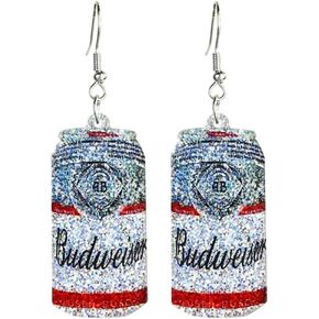 3D Simulation Beer Bottle Earrings Cute Beer Bottle Drop Dangle Earrings Beer Mug Can Earrings Creative Party Jewelry for Women and Girls