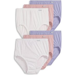 Jockey Women's Underwear Plus Size Elance Brief - 6 Pack, Ivory/Light/Pink Shadow, 11 in Saudi Arabia