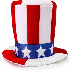Funny World Red And White Striped Stovepipe Tall Costume Hat