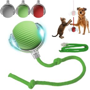 Interactive Dog Cat Toys Ball, Electric Rolling Ball Dog Toy, Automatic Moving Bouncing Toy Ball with Lights, Dog Toys to Keep Them Busy, Peppy Pet Ball for Bored Indoor Cats & Dogs (Red)