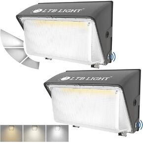80W MAX Dusk-to-Dawn Outdoor Lighting, LED Wall Pack Lights with Photocell, Color and Wattage Switchable,Bright 10450Lm Security Flood Light for House Commerce, ETL- 4 Pack in Saudi Arabia