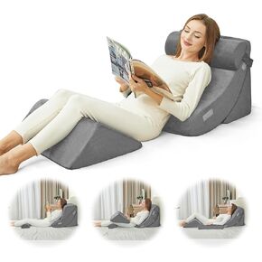 4pcs Bed Wedge Pillow Post Surgery,Wedge Pillow for Sleep apnea for Relief of Body Back and Leg Pain,Pillow Wedges for Sleeping Acid Reflux and Anti-snoring.