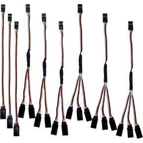 9pcs JST Y Connector 3 Pin JST Plug Splitters, Servo Extension JST Male to Female, RC Servo Extension Cable, JR Wire Connectors Fits for RC JR Futaba Airplanes, RC Car(Mixed Style)