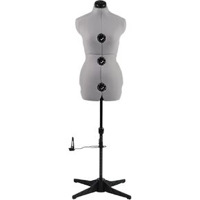 Dress Forms for Sewing, Pink Female Mannequin Adjustable Size 12-18, Pin-able Model Body with 13 Dials & 360 Degree Hem Guide, Up to 75" Height Adjustable for Clothing Display