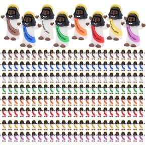 Little Jesus Figures 100 Pack Mini Jesus Figurines in Bulk Classic Religious Christ Savior Jesus Decor for Baptism Sunday Easter Egg Stuffers