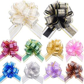 WILLBOND 20 Pieces Pull Bows Gift Wrapping Ribbon Pull Bows for Christmas Wedding Baskets Valentine's Day Multicolor Wrap Accessory for Gift Present Holiday Decor(Bright Colors) in Kuwait