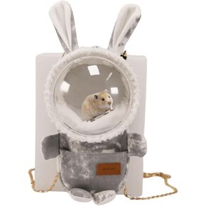 Sugar Glider Travel Pouch Gerbil Hedgehog Portable Travel Carrier Outdoor Hangbag Grey Squirrel Rat Carrier for Small Animal (Grey,Blue,Large)