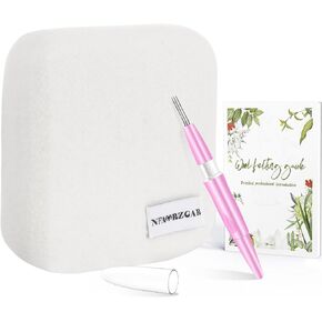 NFAMRZCAR Needle Felting Mat,10x10x1.5 Inch Thick and Firm Needle Felting Pad Natural Wool Needle Felting Mat with 20 Felting Needle 1 Clean Cloth,Clear Instruction in Kuwait