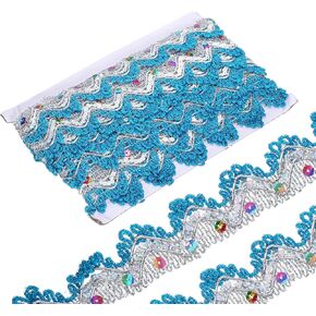 uxcell 10 Yard Shiny Beaded Lace Trim 1.4 Inch Metallic Sequin Lace Fabric Ribbon Flat Sewing Fabric Trims Strips for Crafts Sewing Clothes Gift Wrapping Home Decoration, Rose Red/Gold