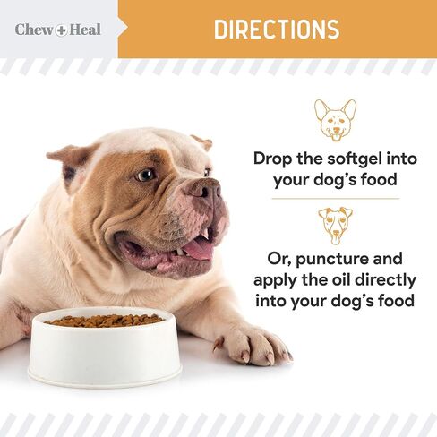 Wild Caught Omega 3 Fish Oil for Dogs - 300mg Softgel Capsules for Healthy Skin and Coat - 180 Dog Fish Oil Pills for Shedding, Dry Itching Skin, and Hot Spots in Kuwait
