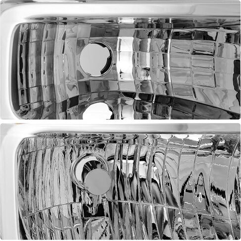 DNA MOTORING Headlamps Headlight Assembly Compatible With 08-14 Ford E150 08-21 E350 E450SD 16-21 F650 F750, Left, Chrome/Amber, HL-OEM-ESD08-CH-AM-L in Saudi Arabia