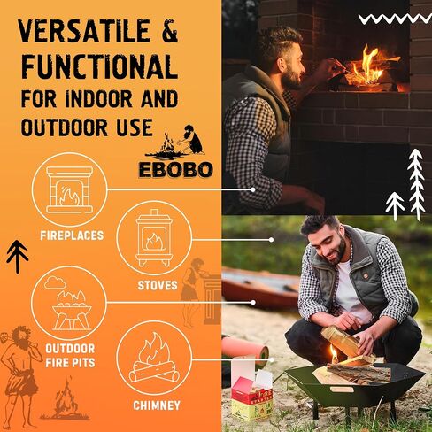 240 PCS Fire Starter Fancares for Fireplace و Wood Stove و Campfires و Grill و Fire Pit و Smoker و BBQ - عصي بداية الفحم بدون رائحة ، مكعبات نارية طبيعية للداخلية والخارجية في الهواء الطلق in Kuwait